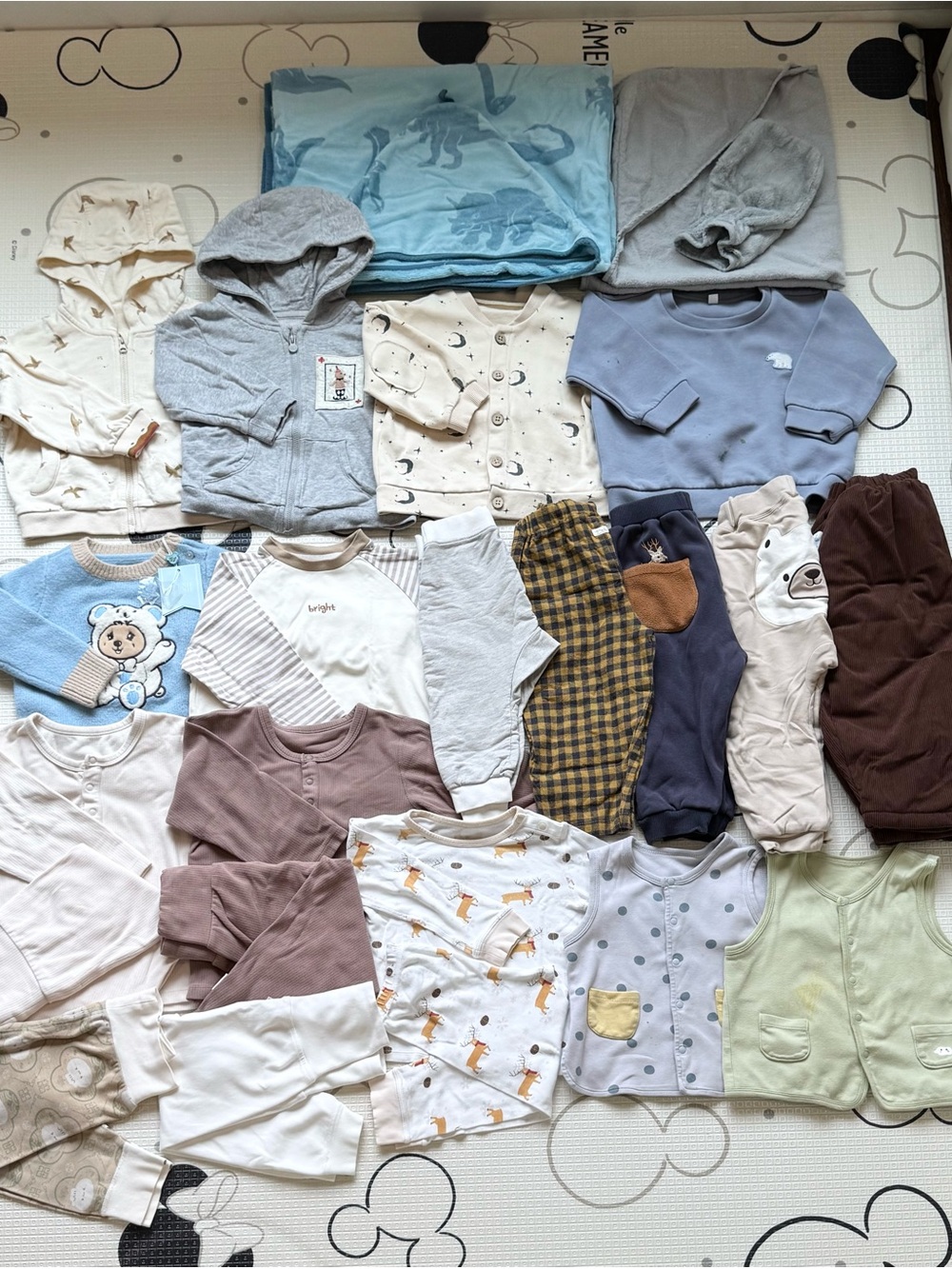 23-Piece Toddler Boys 2T Clothing Lot ~90cm Organic Cotton Clothes Bath Towels